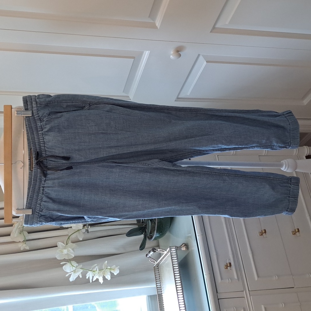 Point Sur‎ x J.Crew Womens Seaside Blue Chambray Drawstring Jogger Pants S-6